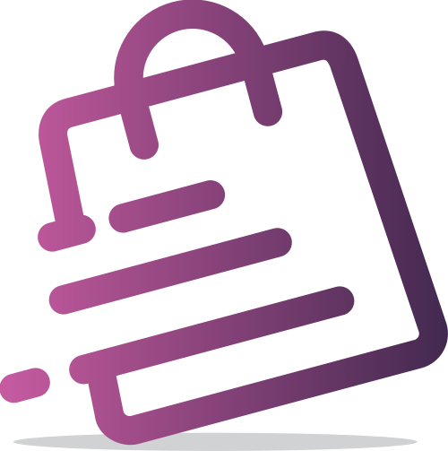 紫色渐变线条购物袋logo设计素材