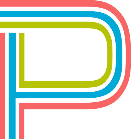 字母P三色矢量logo图标