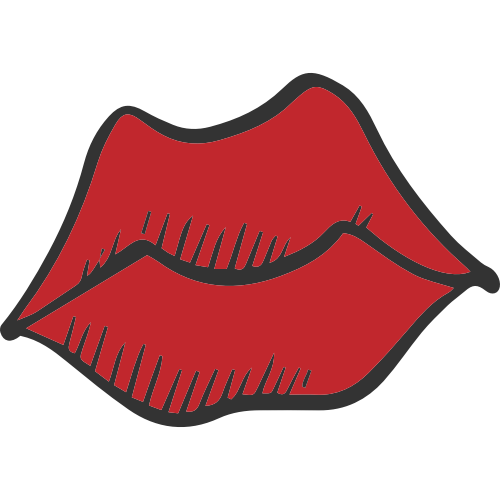 女性红色嘴唇亲吻Logo图标