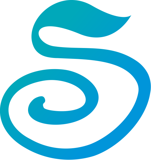 蓝色渐变音符树叶自然矢量图形 logo png