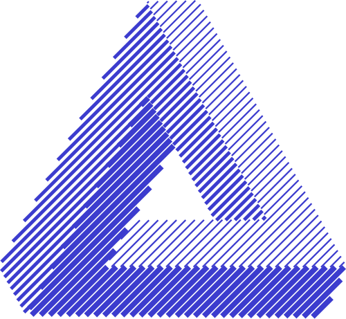 蓝色三角形立体感矢量图形 logo png