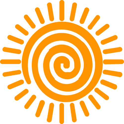 橙色儿童太阳矢量图形 logo png