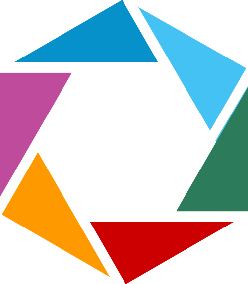彩色三角六边形矢量素材图标