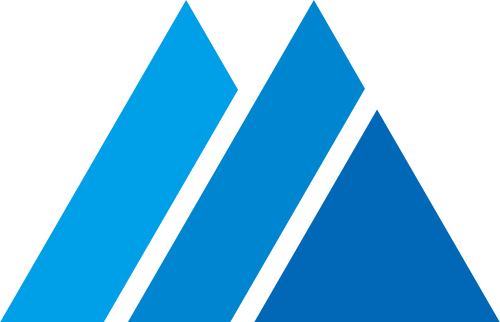 蓝色山峰字母M矢量图形 logo png