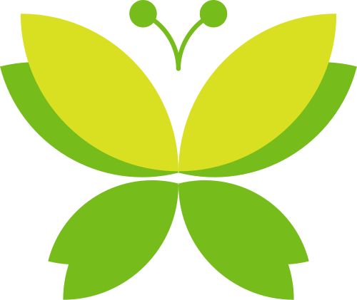 绿色蝴蝶女性美容矢量图形 logo png