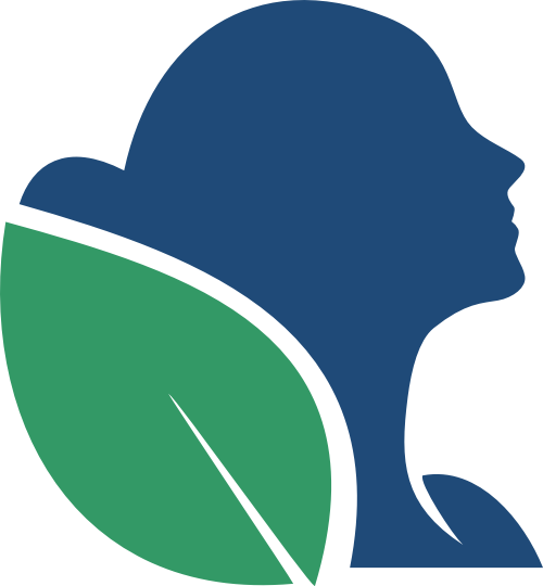 蓝色女孩绿叶健康美容logo图标素材 logo png