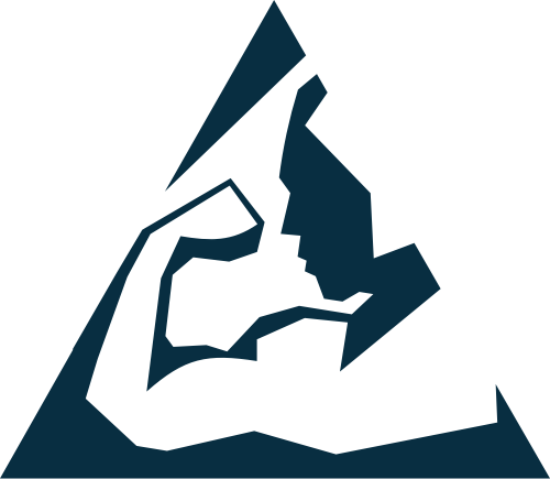 三角形黑色男士侧脸运动健身矢量图标素材 logo png