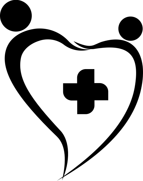 绿色黄色双人十字形健康医疗矢量图标素材 logo png