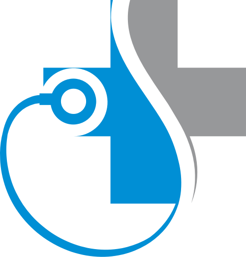 蓝色灰色十字形探听器医疗健康logo图标素材 logo png