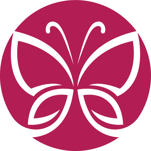 红色圆形女性蝴蝶美容美发logo图标素材 logo png