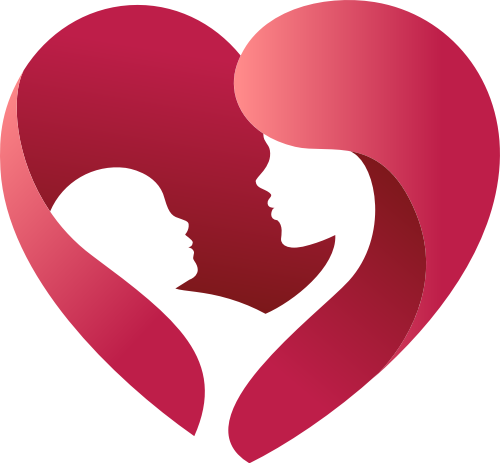 红色立体爱心母婴亲子矢量图标素材 logo png
