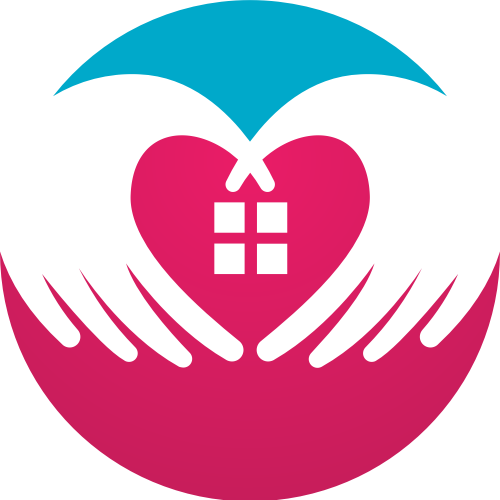 圆形爱心房屋家政矢量图标素材 logo png