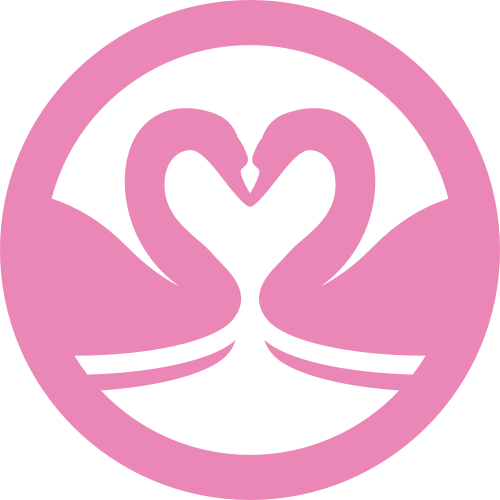 粉色天鹅爱心婚庆logo图标素材