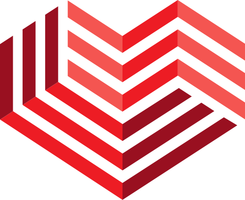 红色立体线条爱心婚庆矢量图标素材 logo png