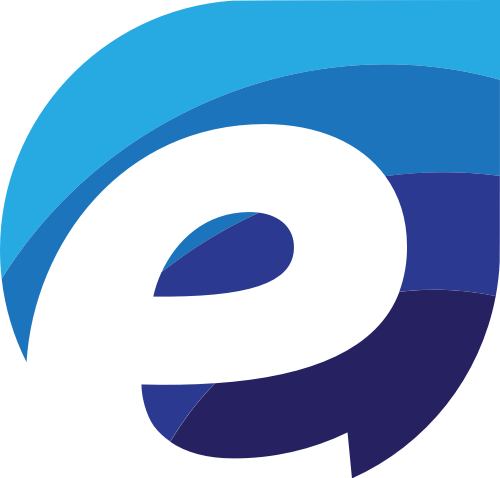 蓝色字母E互联网科技矢量图标素材  logo png