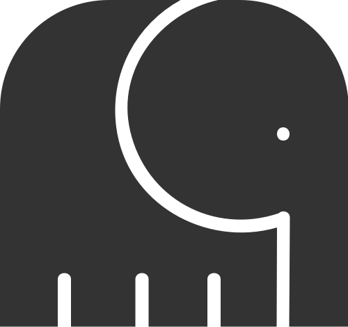 简约抽象动物大象矢量图标素材 logo png