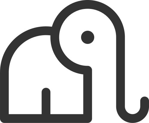 抽象简约线条动物大象矢量图标素材 logo png