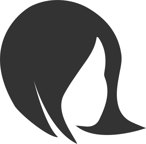 抽象美发理发店短发女士矢量图标素材 logo png