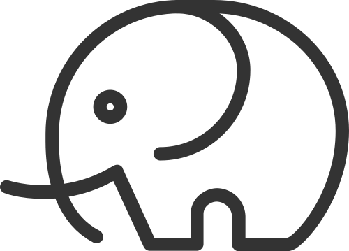 卡通简约圆形动物大象矢量图标素材矢量logo