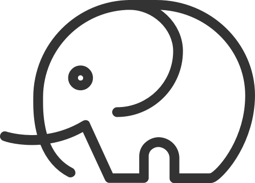 卡通简约圆形动物大象矢量图标素材 logo png