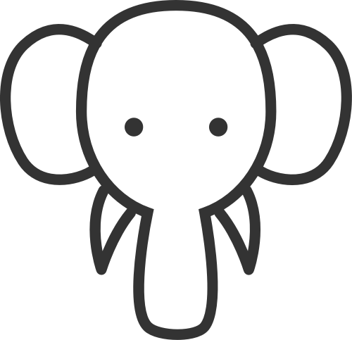 可爱卡通动物小象头矢量图标素材 logo png