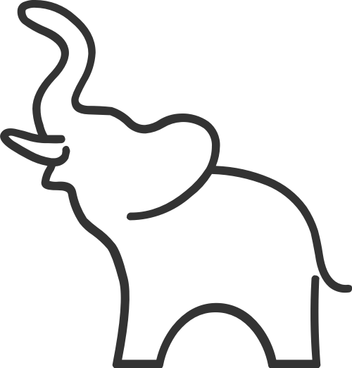 简约线条动物大象仰头矢量图标素材矢量logo
