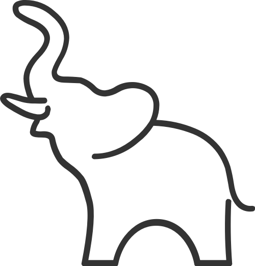简约线条动物大象仰头矢量图标素材 logo png