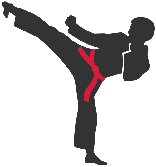 跆拳道武术踢腿红腰带logo素材图形