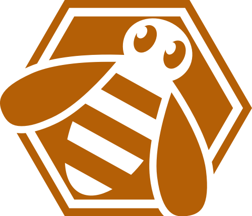 六边形黄色小蜜蜂矢量图形 logo png