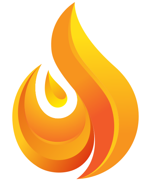 烧烤火苗立体矢量图形 logo png