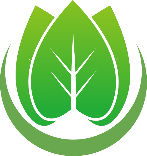 绿色渐变圆形叶子环保环境茶叶矢量图标素材 logo png