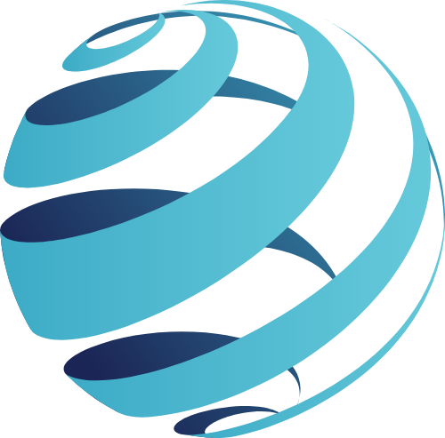 蓝色渐变旋转地球矢量logo logo png