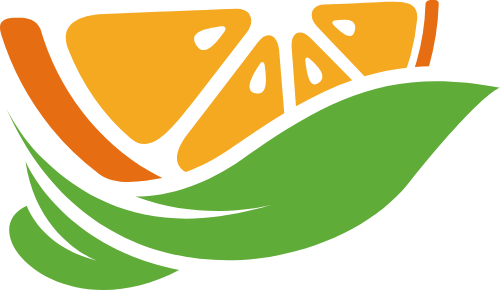 绿叶橙子矢量logo