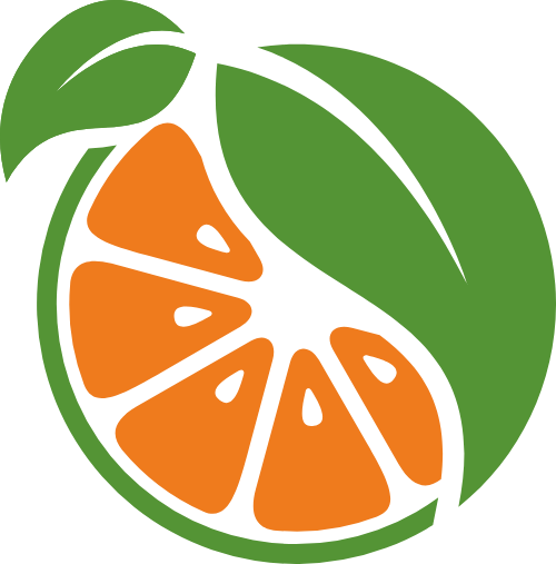 绿叶橘子创意矢量logo