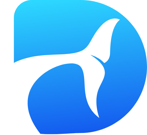 字母D鲸鱼尾巴创意矢量图形 logo png
