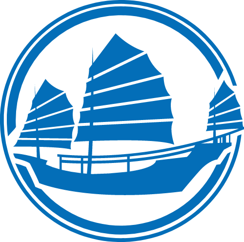 蓝色圆形帆船矢量logo logo png