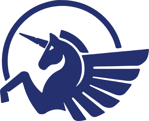 长翅膀的马圆形矢量图形矢量logo