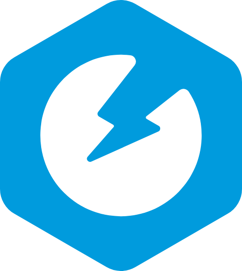 蓝色科技五边形闪电矢量图形 logo png