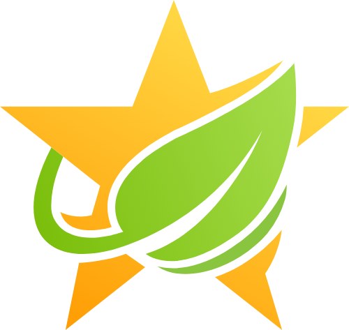 星星绿叶矢量logo