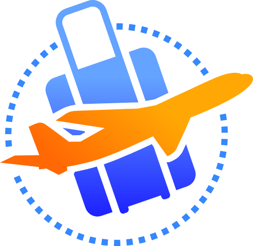 行李箱飞机矢量图形 logo png