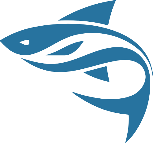 蓝色剪影鱼矢量logo logo png