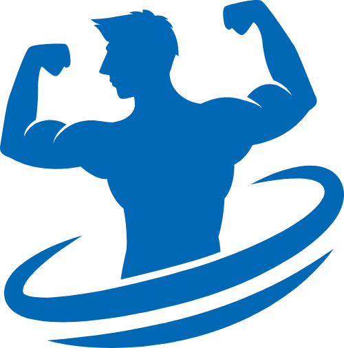 蓝色男士健身矢量图形 logo png