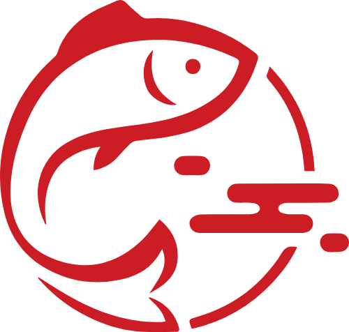 圆形餐饮鱼矢量图形logo