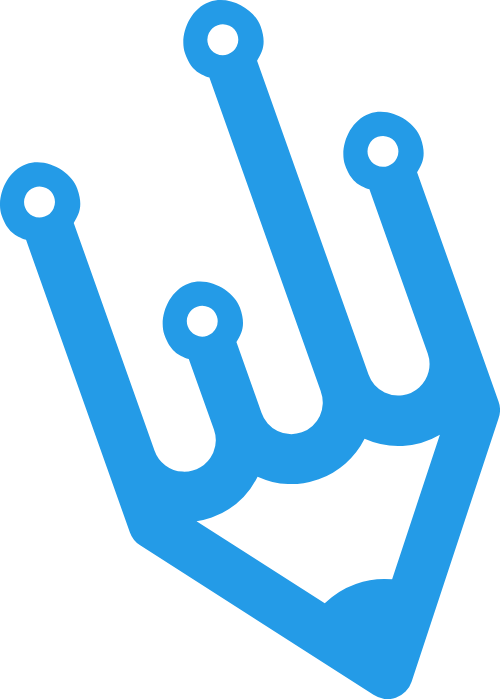 蓝色渐变创意铅笔矢量图形 logo png