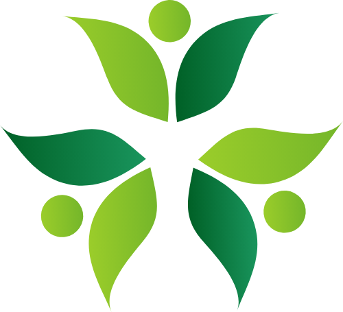 花朵几何绿色对称图形 logo png