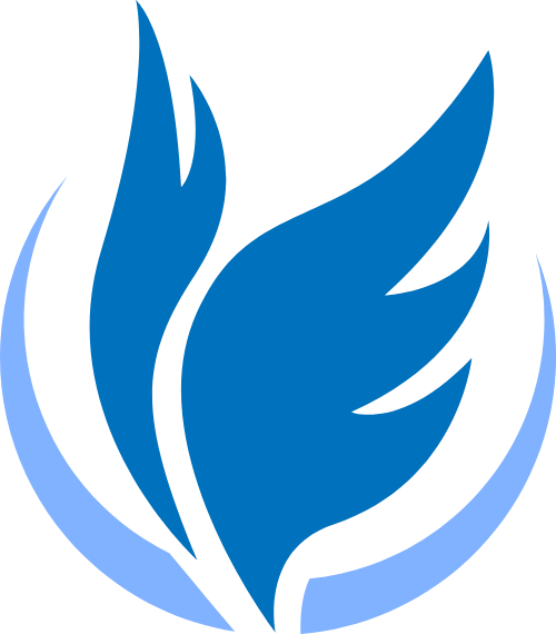 蓝色翅膀羽毛科技风图形 logo png