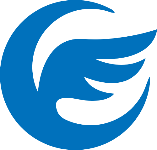 月亮羽毛蓝色科技风图形 logo png