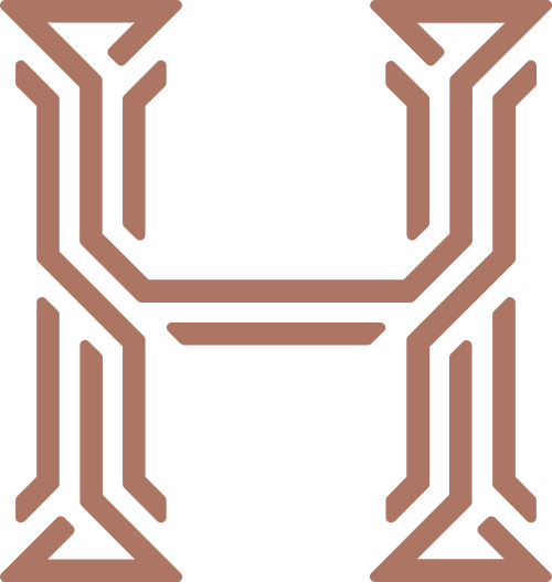 金色h线条轮廓字母 logo png