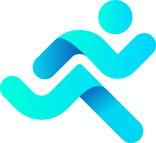 渐变奔跑运动健身小人 logo png