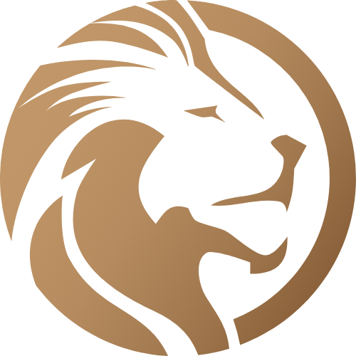 渐变金色狮子头像 logo png